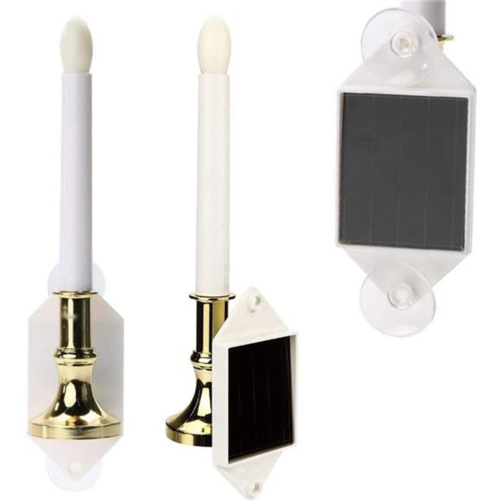 Flameless Candles Light, Solar Power Candle Wall Lamp for Outdoor Wall Window